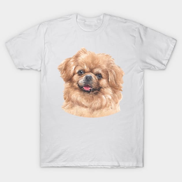 Tibetan Spaniel Watercolor Art T-Shirt by doglovershirts